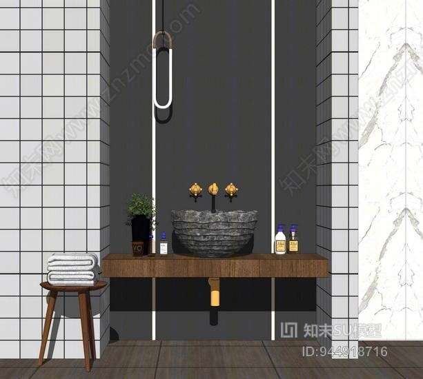 洗手台SU模型下载【ID:944918716】