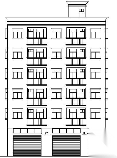 东莞市虎门镇某六层出租房建筑施工图cad施工图下载【ID:149851116】