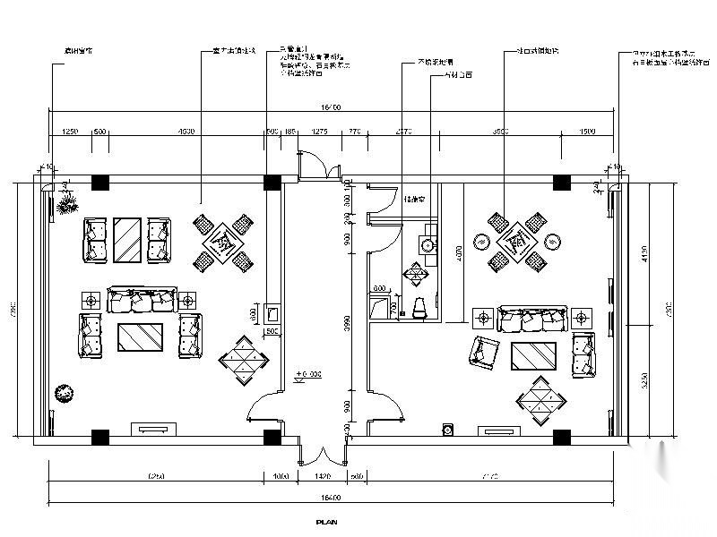 某机场休息室装修图(含效果)施工图下载【ID:160702174】