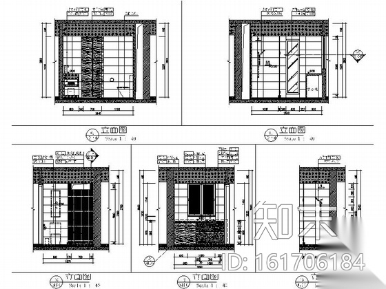 [海南]海滨度假中心时尚现代一居室样板房装修图cad施工图下载【ID:161706184】