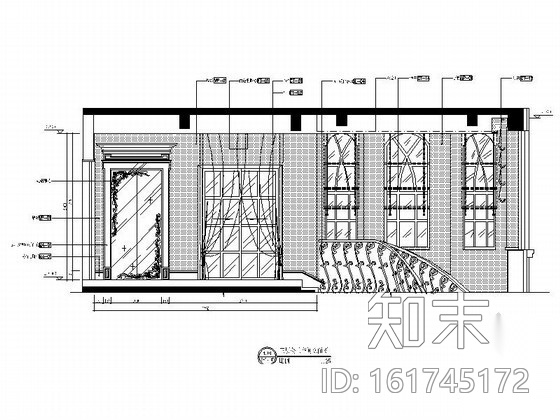 [大连]欧式古典三层别墅室内装修图cad施工图下载【ID:161745172】