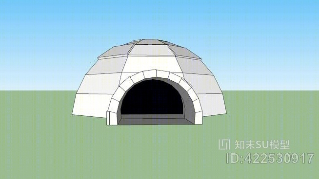雪块砌成的圆顶小屋SU模型下载【ID:422530917】