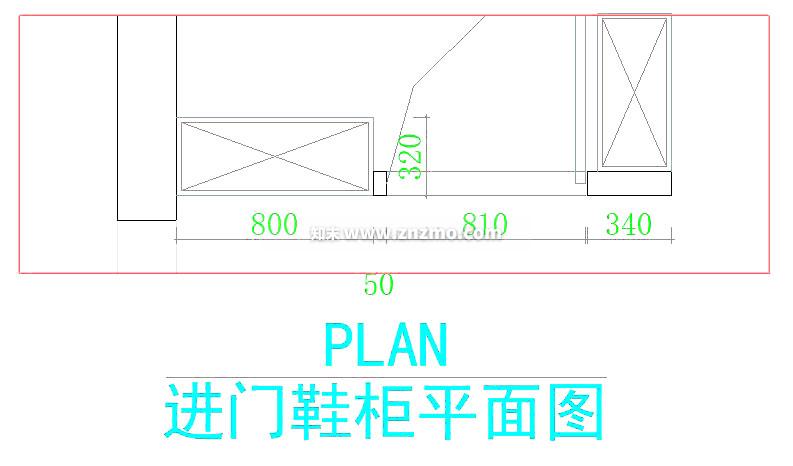 鞋柜cad施工图下载【ID:179991132】