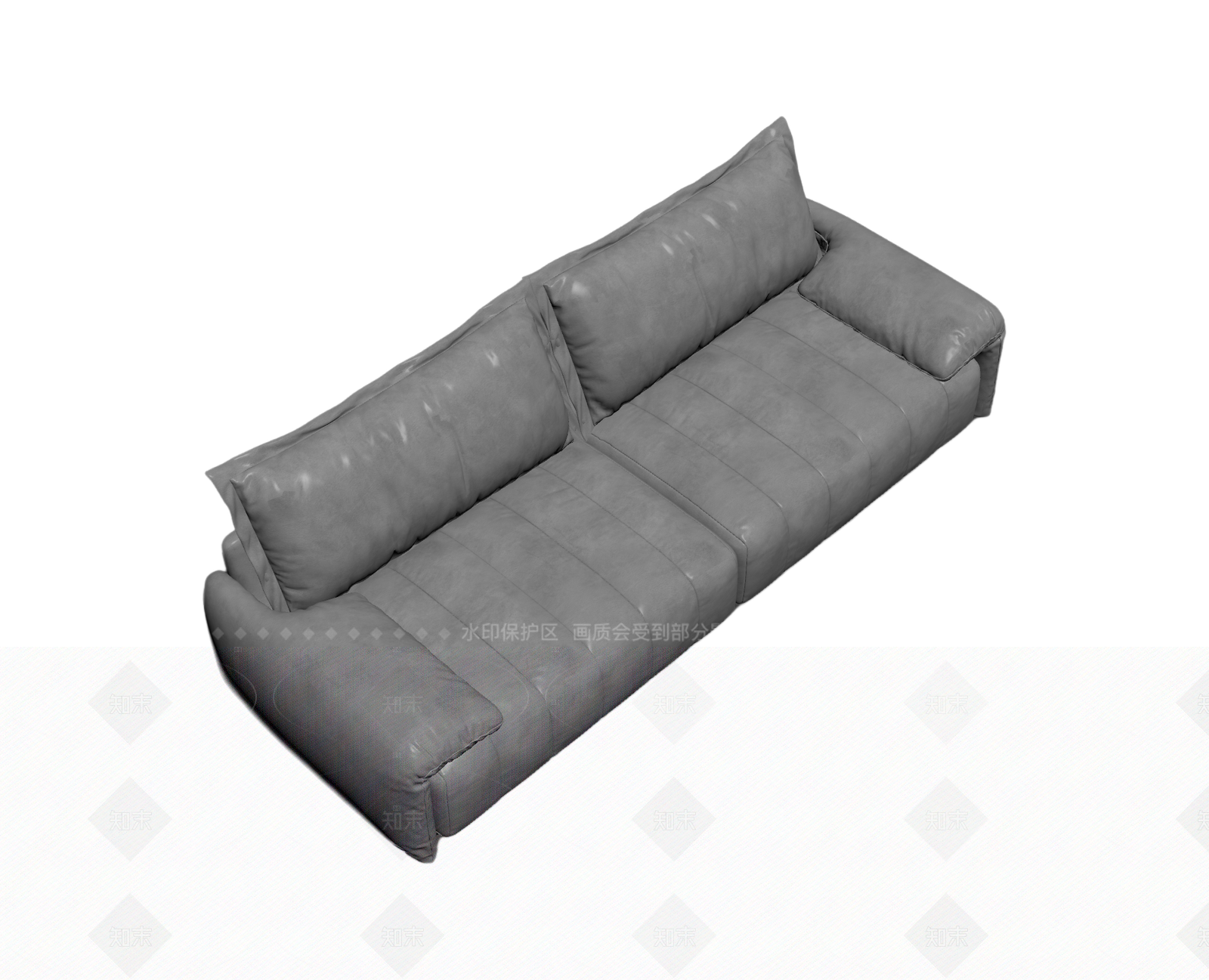 现代皮质沙发3D模型下载【ID:1205547355】