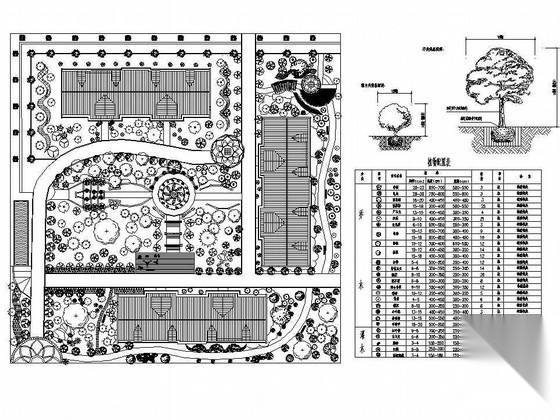 乐山某小区绿地景观设计施工图cad施工图下载【ID:161098162】