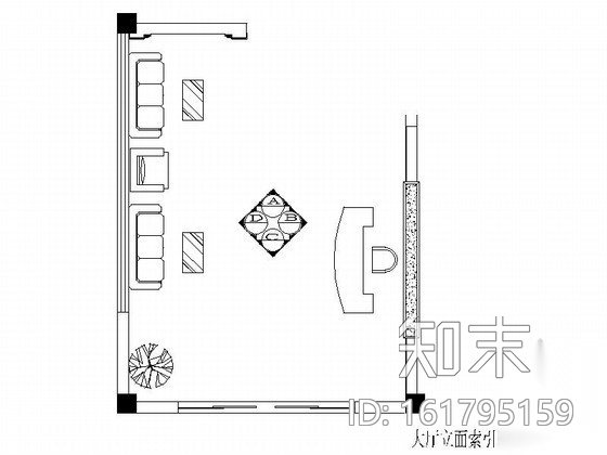 某现代办公楼大厅装修图（含效果）cad施工图下载【ID:161795159】