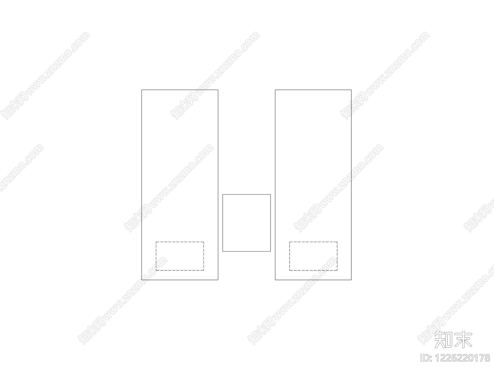 正反沙发组合cad施工图下载【ID:1226220178】