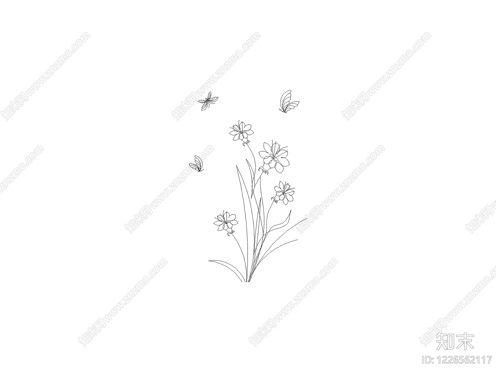 现代花CAD图纸