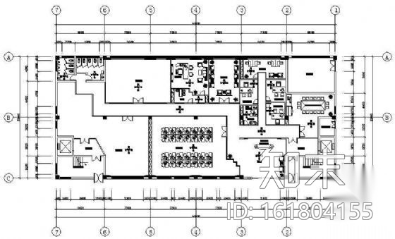 某服饰公司办公室CAD装修图cad施工图下载【ID:161804155】