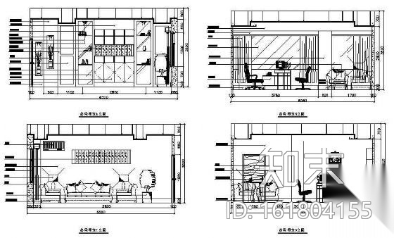 某服饰公司办公室CAD装修图cad施工图下载【ID:161804155】