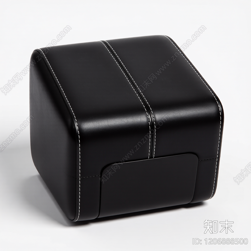 黑色皮革凳子3D模型下载【ID:1206888500】