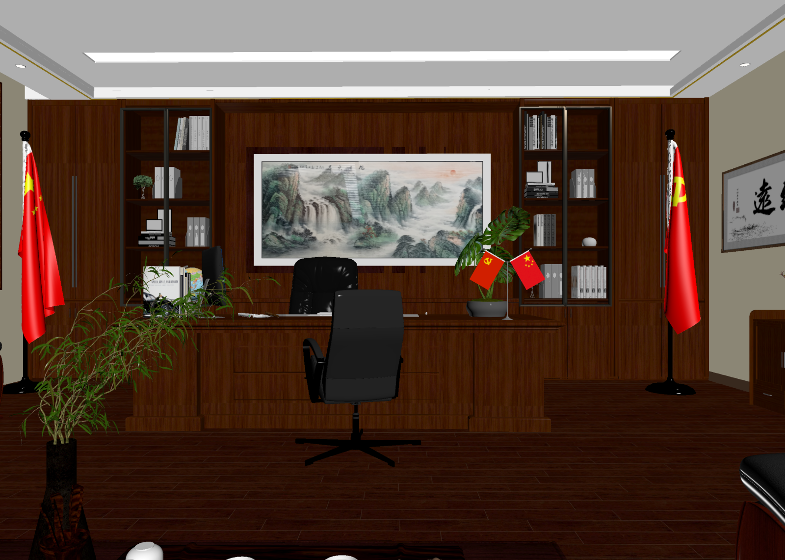 现代经理办公室3D模型下载【ID:1214939140】