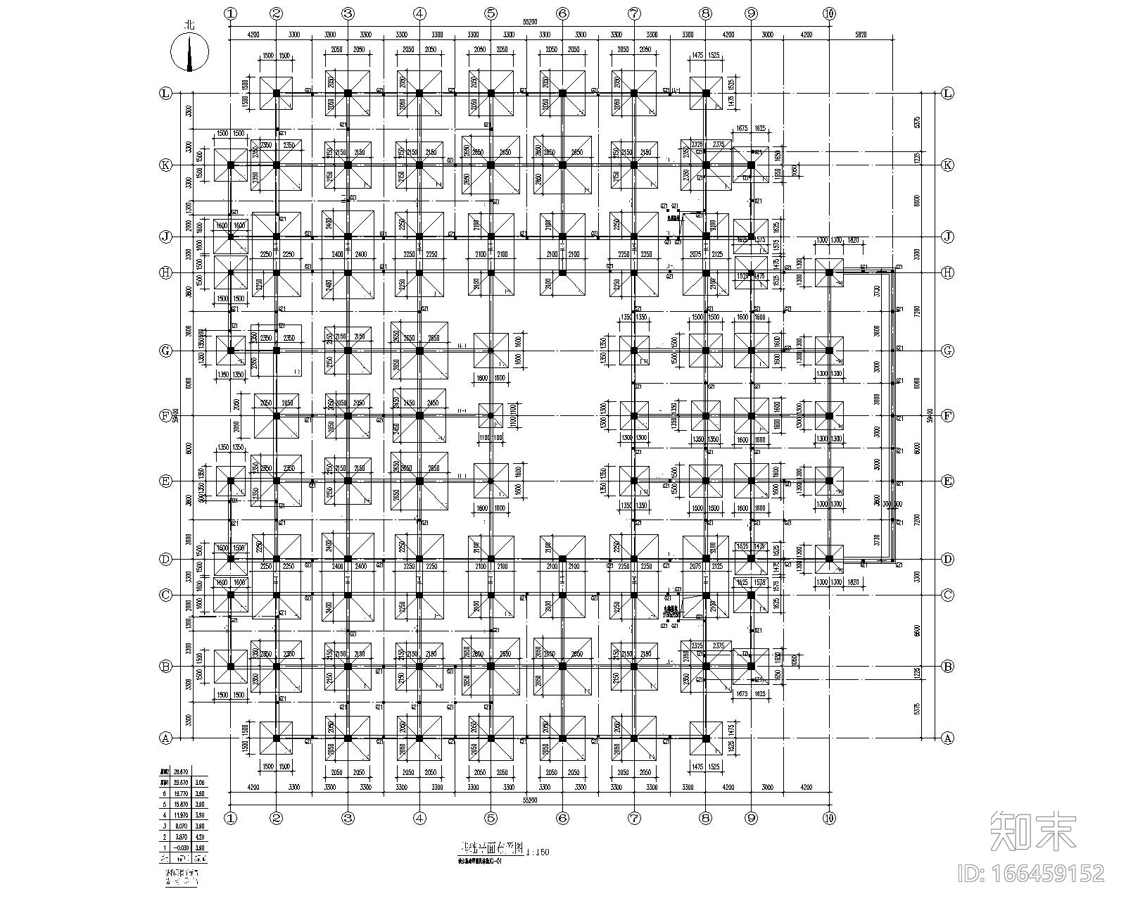 大学图书馆混凝土结构cad施工图下载【ID:166459152】