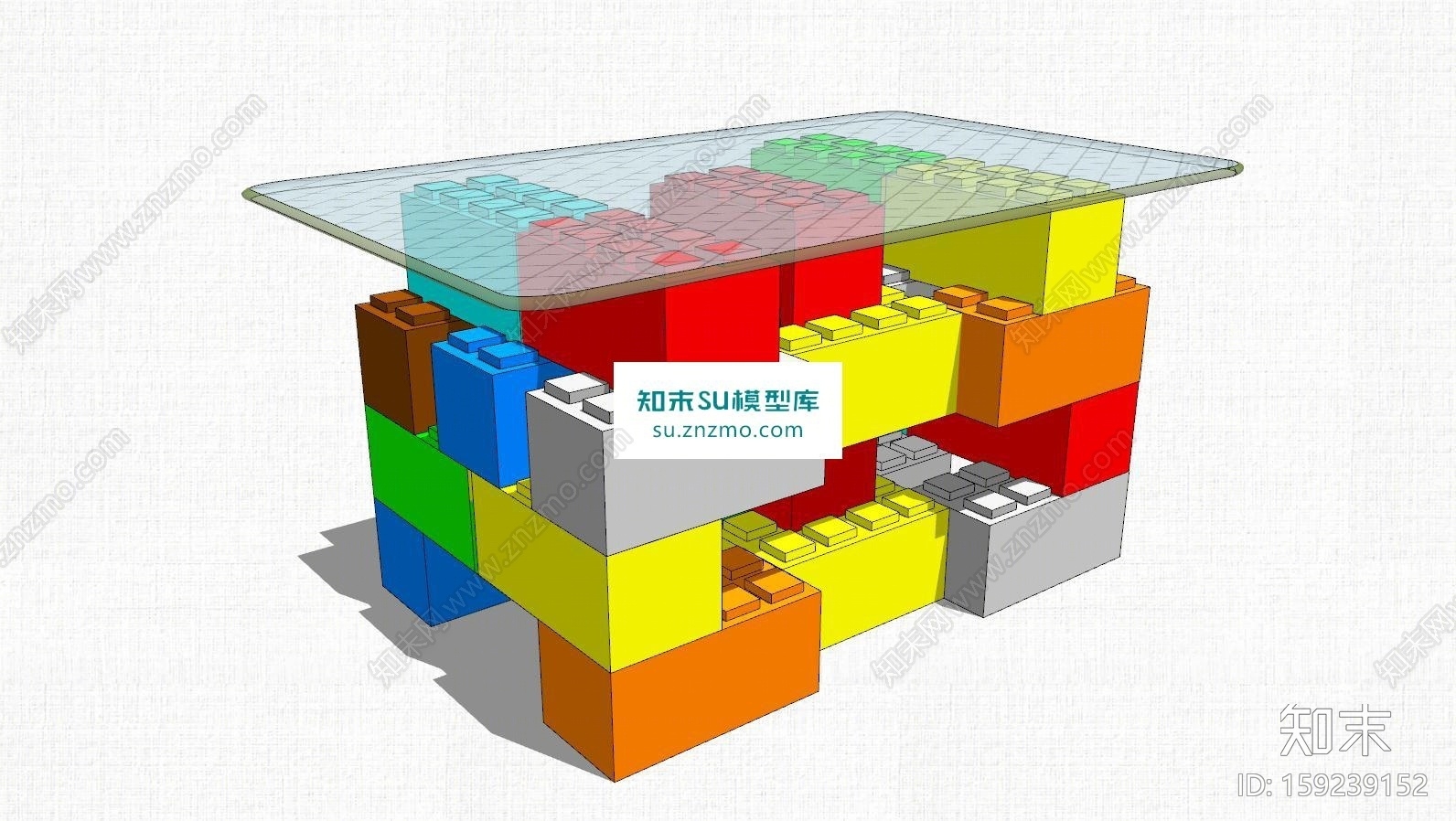 儿童桌子积木桌子SU模型下载【ID:159239152】