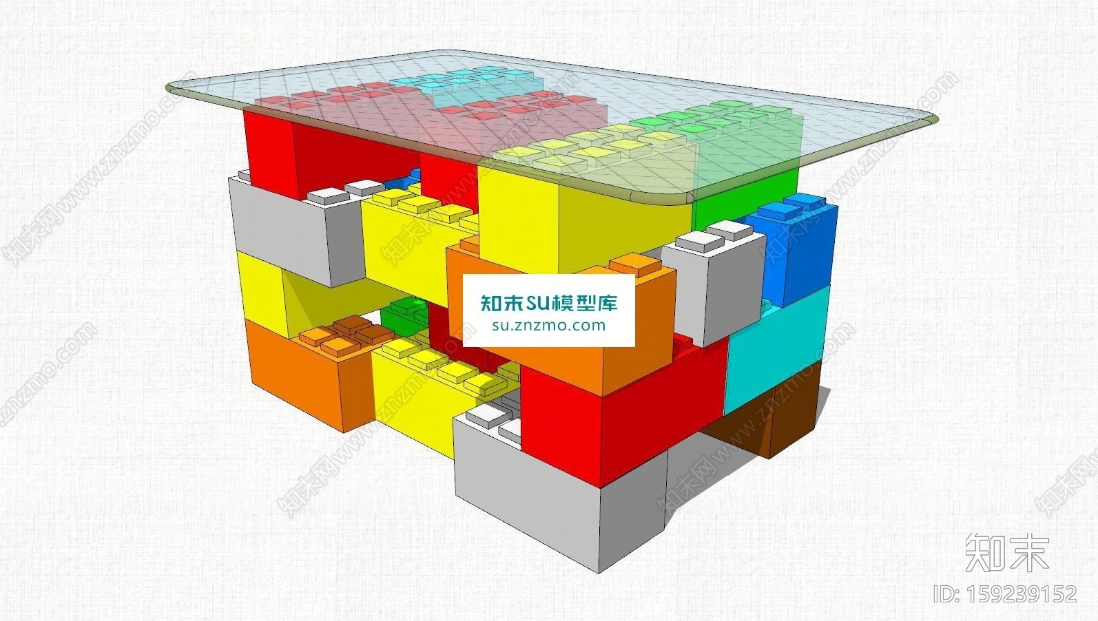 儿童桌子积木桌子SU模型下载【ID:159239152】