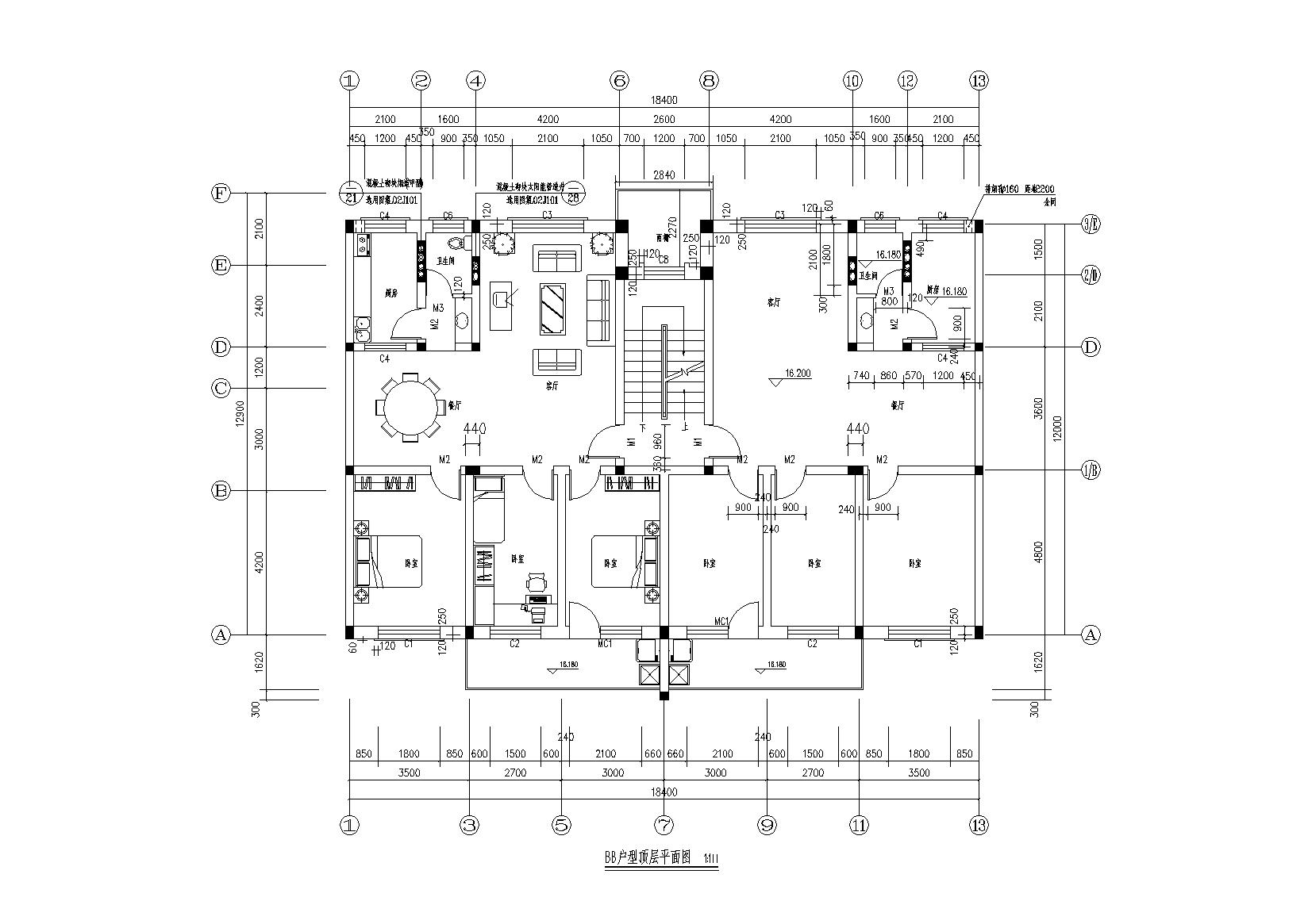 [山东]泰安灌庄社区8号回迁多层住宅楼建筑施工图cad施工图下载【ID:167383165】