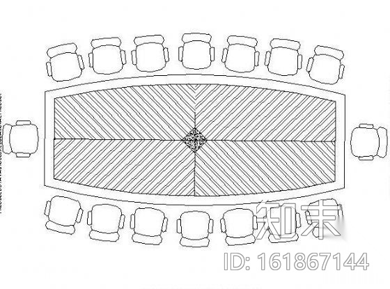 会议桌图块施工图下载【ID:161867144】