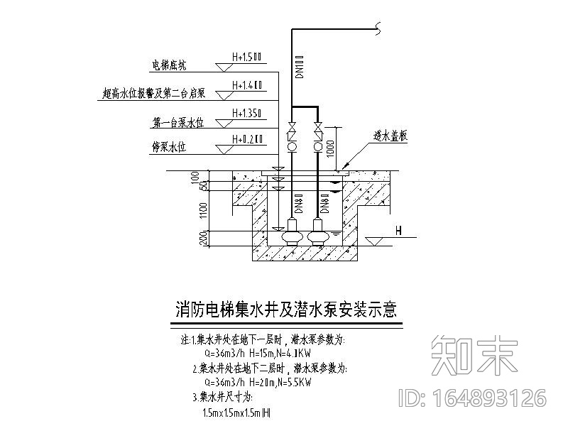 给排水图例及安装大样总说明CADcad施工图下载【ID:164893126】