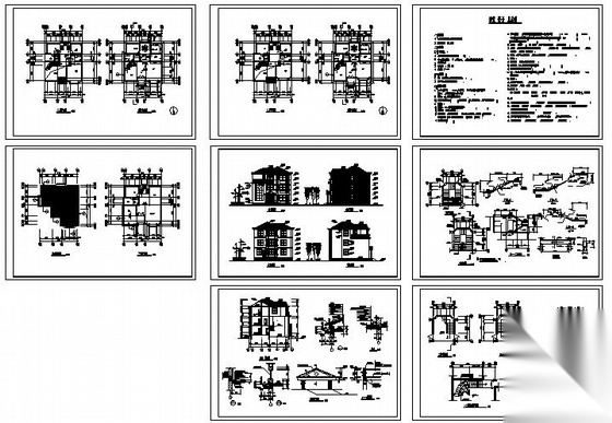 江山市某三层别墅建筑结构施工图施工图下载【ID:149917128】