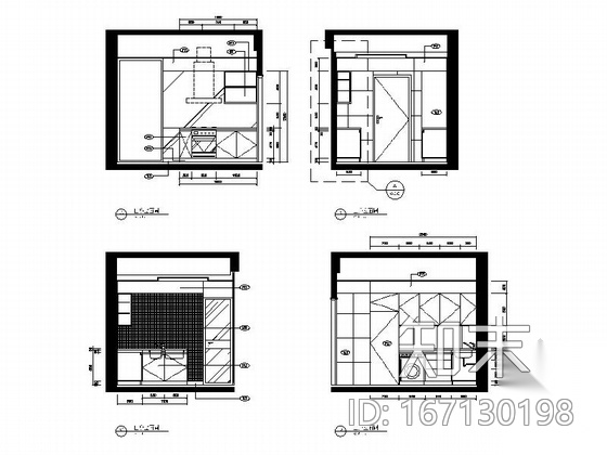 [广东]名师设计多层住宅区C型高档现代四居室装修施工图cad施工图下载【ID:167130198】