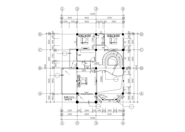 现代风格3层独栋别墅建筑施工图施工图下载【ID:149894172】