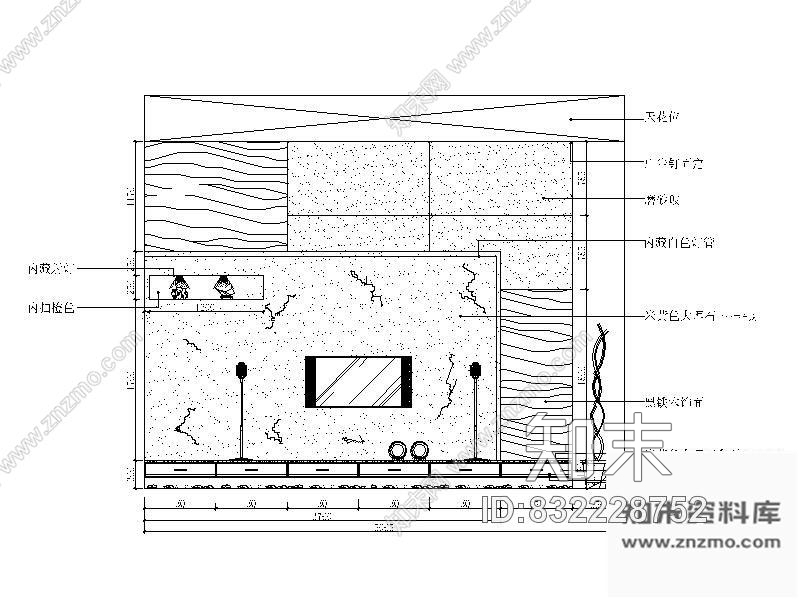 图块/节点现代客厅立面图cad施工图下载【ID:832228752】