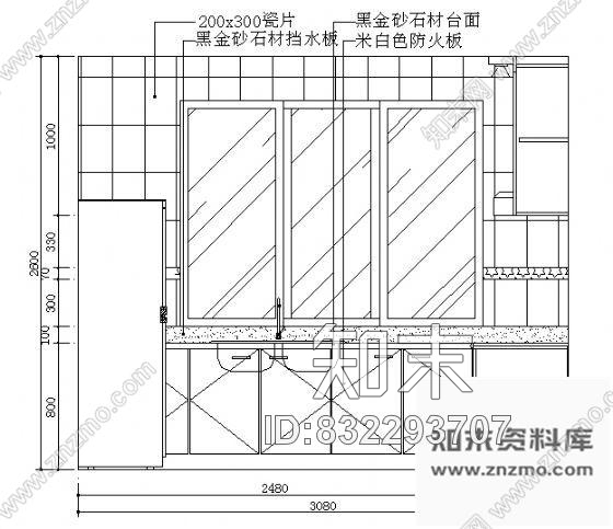 图块/节点厨房立面cad施工图下载【ID:832293707】