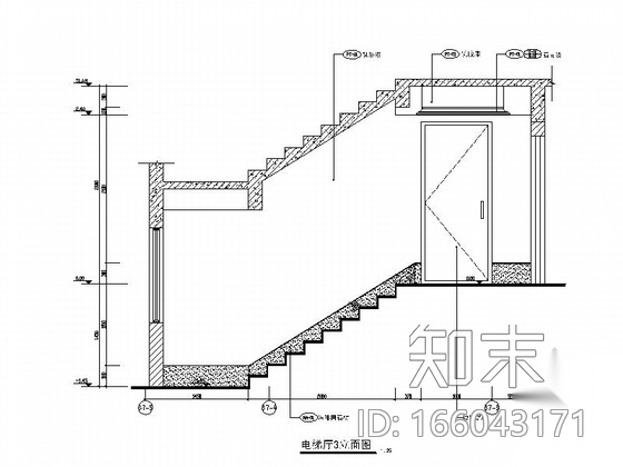 [广东]佛山某高档小区标准层电梯间装修图cad施工图下载【ID:166043171】
