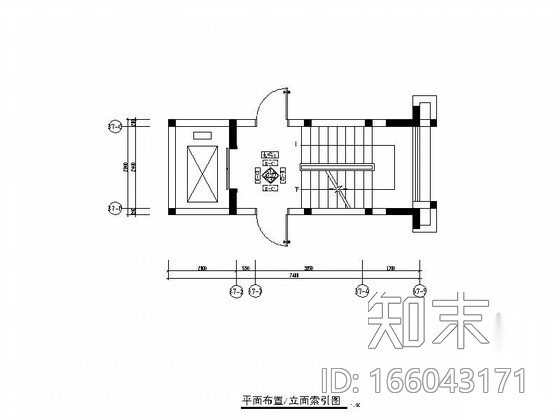 [广东]佛山某高档小区标准层电梯间装修图cad施工图下载【ID:166043171】