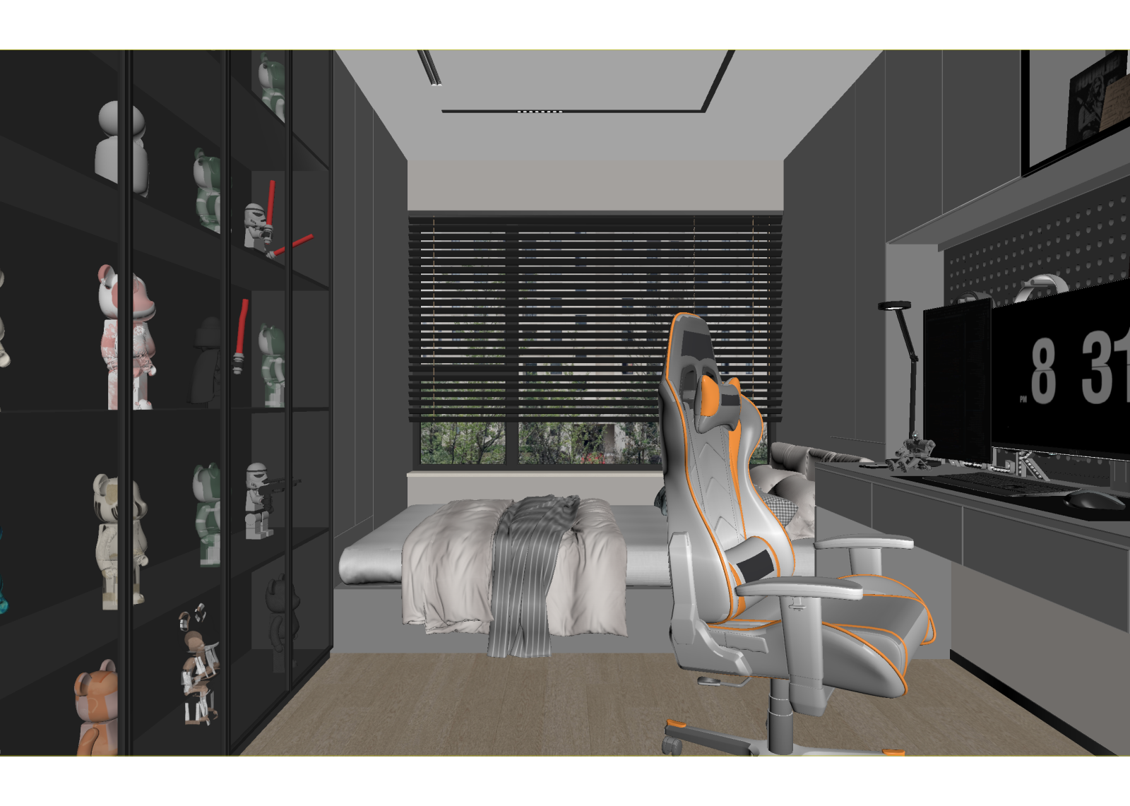 现代男孩房3D模型下载【ID:1214830096】