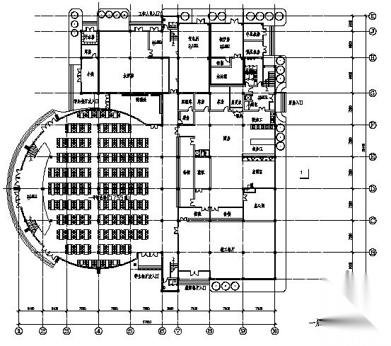 奉贤中学食堂建筑扩初图cad施工图下载【ID:151574158】