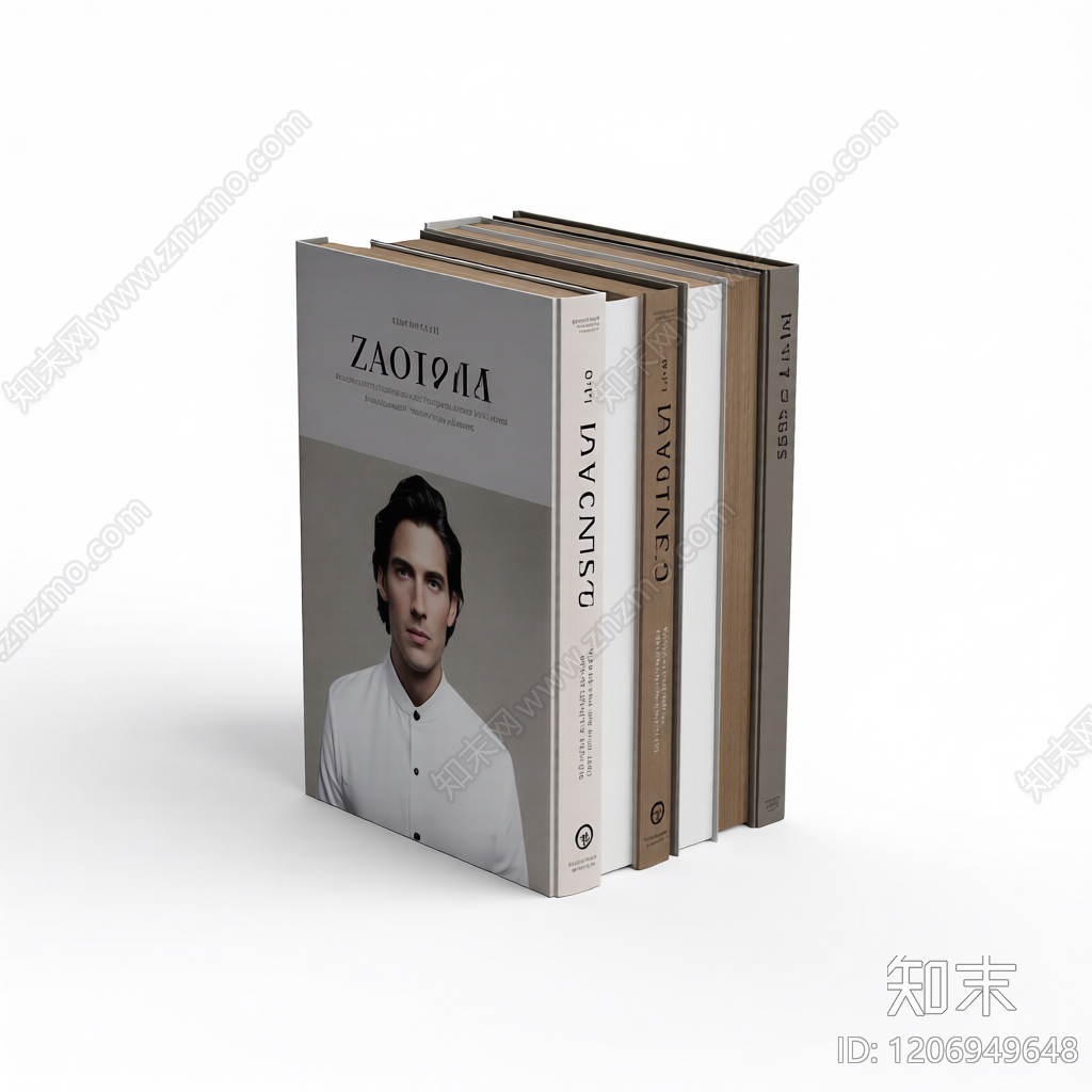 书籍堆叠装饰模型3D模型下载【ID:1206949648】