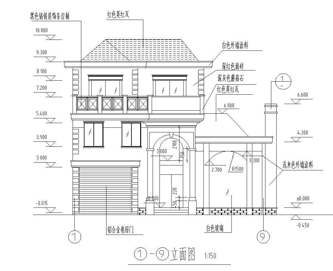 现代风格独栋别墅建筑设计（CAD+效果图）cad施工图下载【ID:149889196】