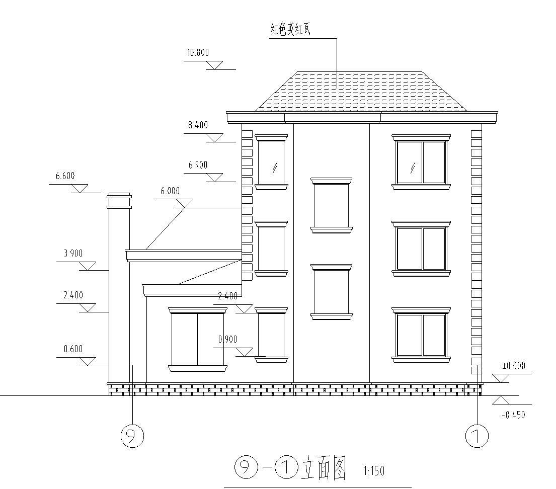 现代风格独栋别墅建筑设计（CAD+效果图）cad施工图下载【ID:149889196】