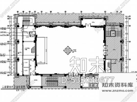 施工图天津豪华酒店内宴会厅装修图cad施工图下载【ID:532049677】