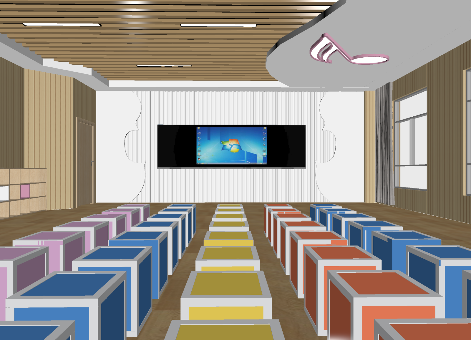 现代教室3D模型下载【ID:1214397313】