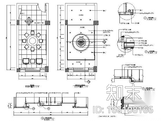 小餐厅吊顶详图cad施工图下载【ID:166108166】