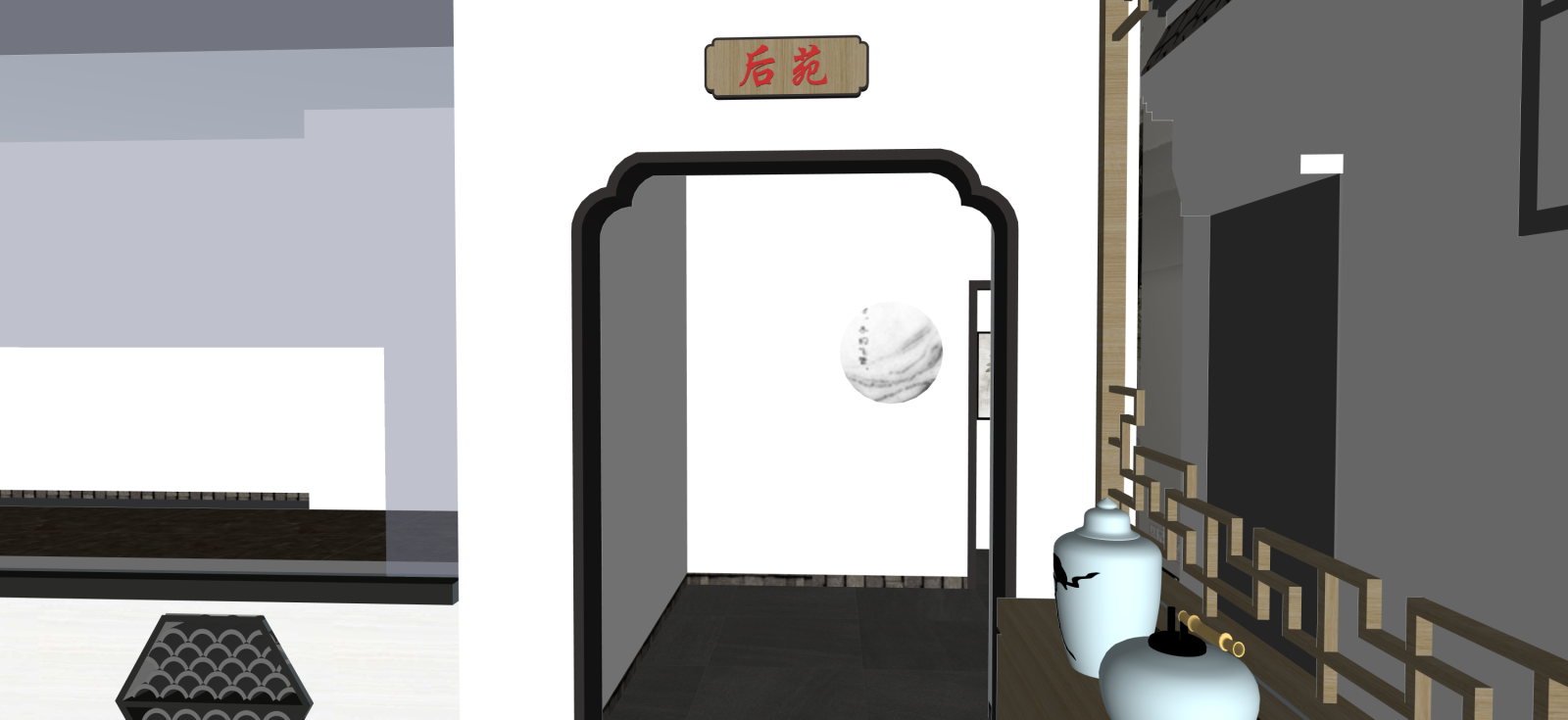 新中式玄关SU模型下载【ID:1222124536】