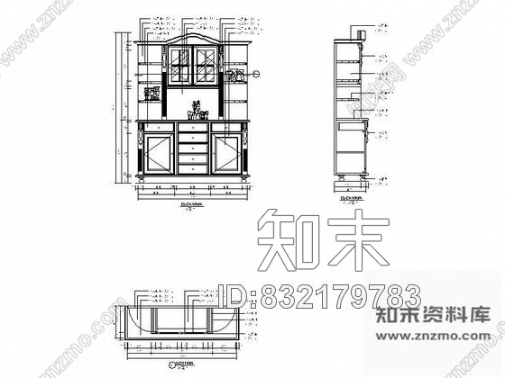 图块/节点奢华欧式餐厅酒柜2立面详图cad施工图下载【ID:832179783】