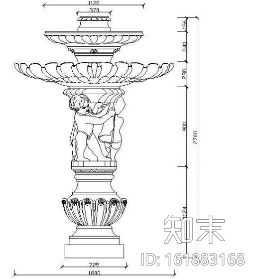 西式水池喷泉cad施工图下载【ID:161883168】