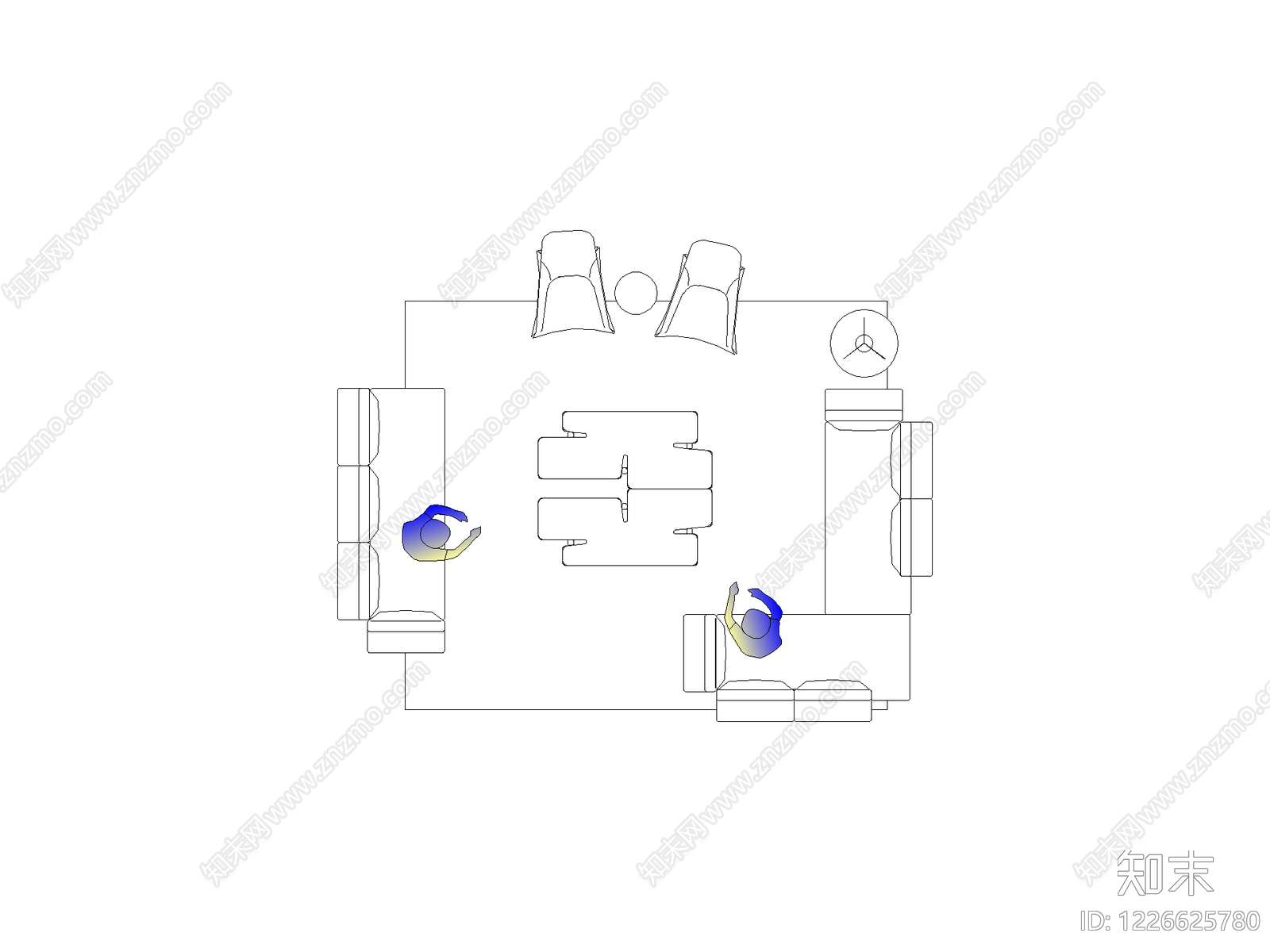 现代,意式沙发CAD图纸