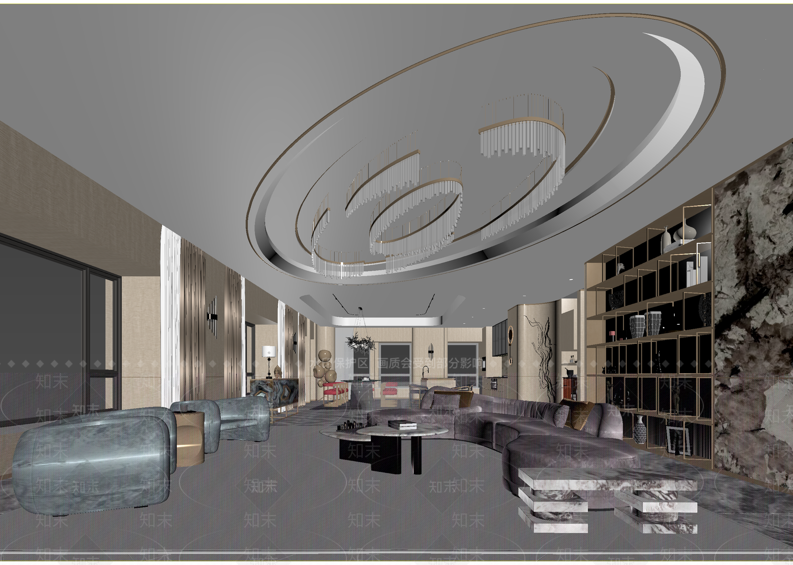 现代酒店大堂3D模型下载【ID:1215167102】