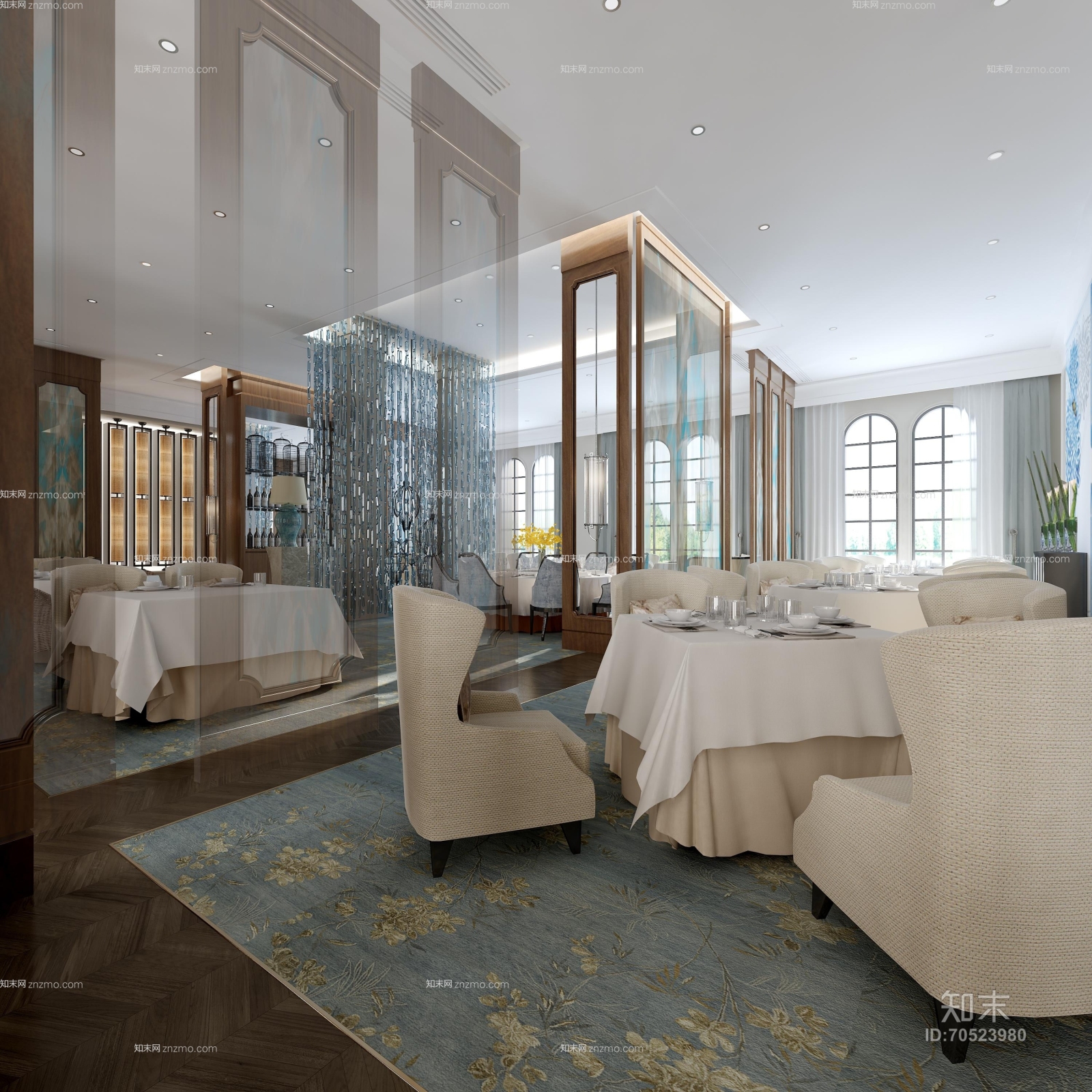 现代酒店餐饮3D模型下载【ID:70523980】