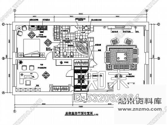 施工图某宾馆总统套房装修图cad施工图下载【ID:532062664】