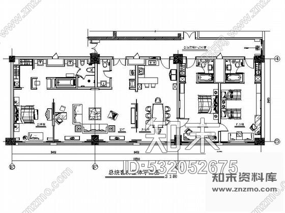 施工图鄂尔多斯某酒店第二十层总统套房施工图cad施工图下载【ID:532052675】