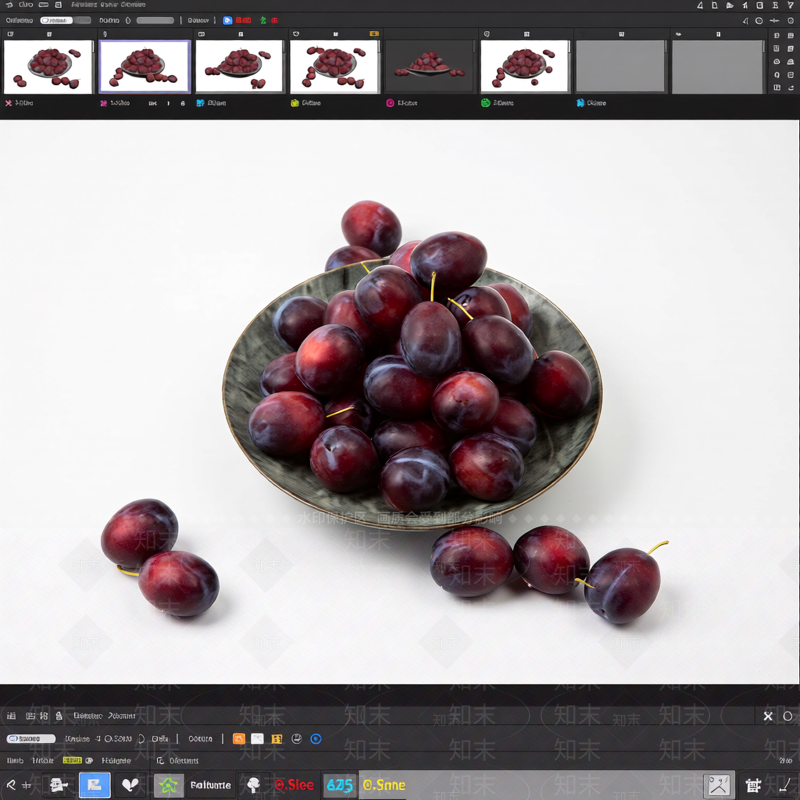 果盘水果组合3D模型下载【ID:1206196865】