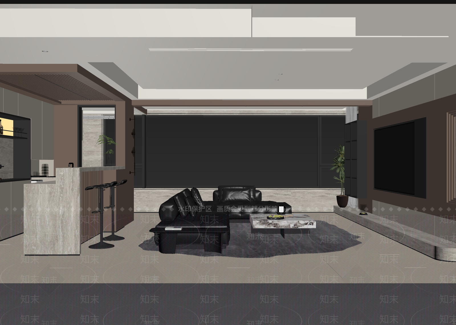 轻奢民宿客房3D模型下载【ID:1215109967】