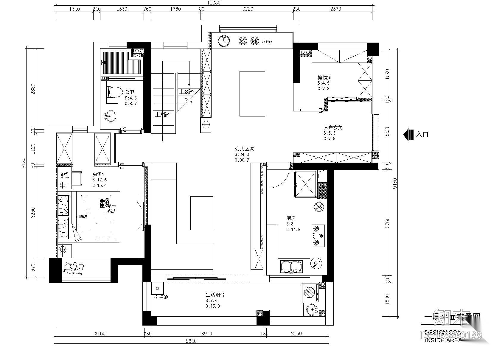 [河南]洛阳现代复式住宅施工图_附效果图cad施工图下载【ID:168260138】