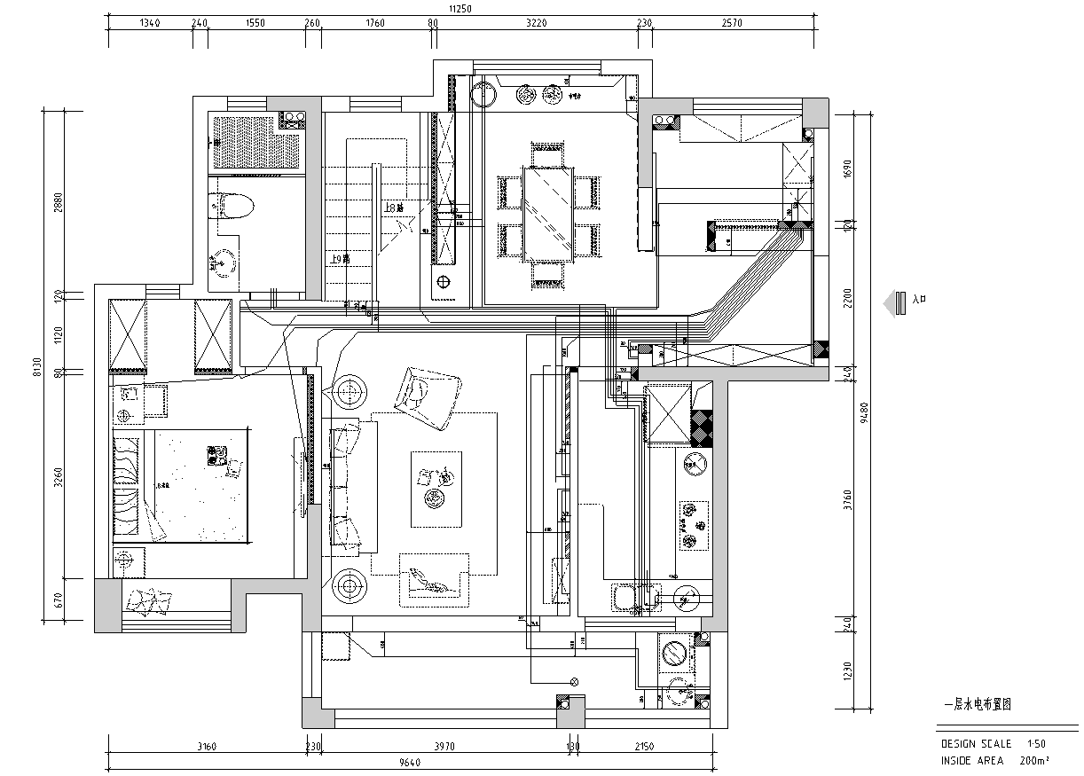 [河南]洛阳现代复式住宅施工图_附效果图cad施工图下载【ID:168260138】