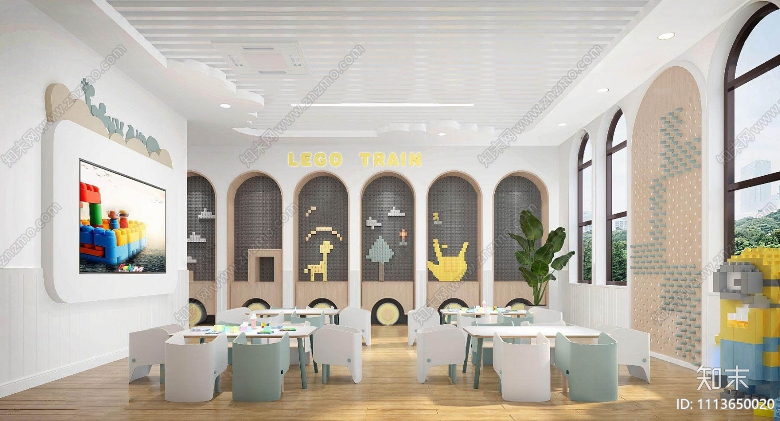 现代幼儿园建构教室3D模型下载【ID:1113650020】_知末3d模型网
